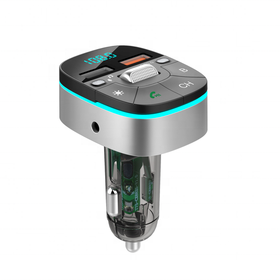 AGETUNR T75 Bluetooth FM Transmitter Car Kit 18W QC3.0 Fast Charge AUX Music Adapter 7 Light Activate Siri Bass EQ MP3 Player